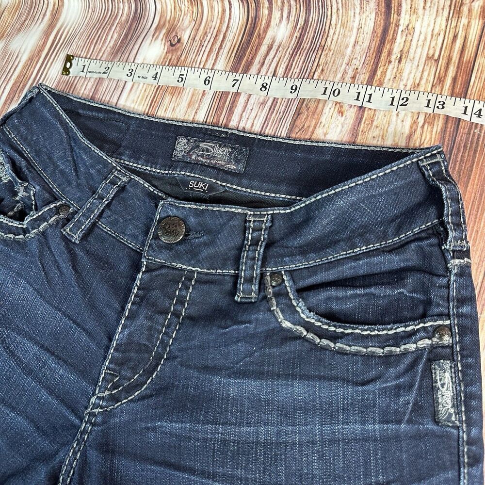 Silver SUKI Womens Size 29 Blue Mid Rise Boot Cut Jeans Denim Pants 27x30.5 - Picture 4 of 12